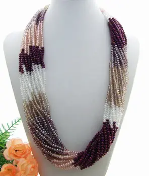 

Beautiful 26" 15 Strands Multi Color Crystal Necklace