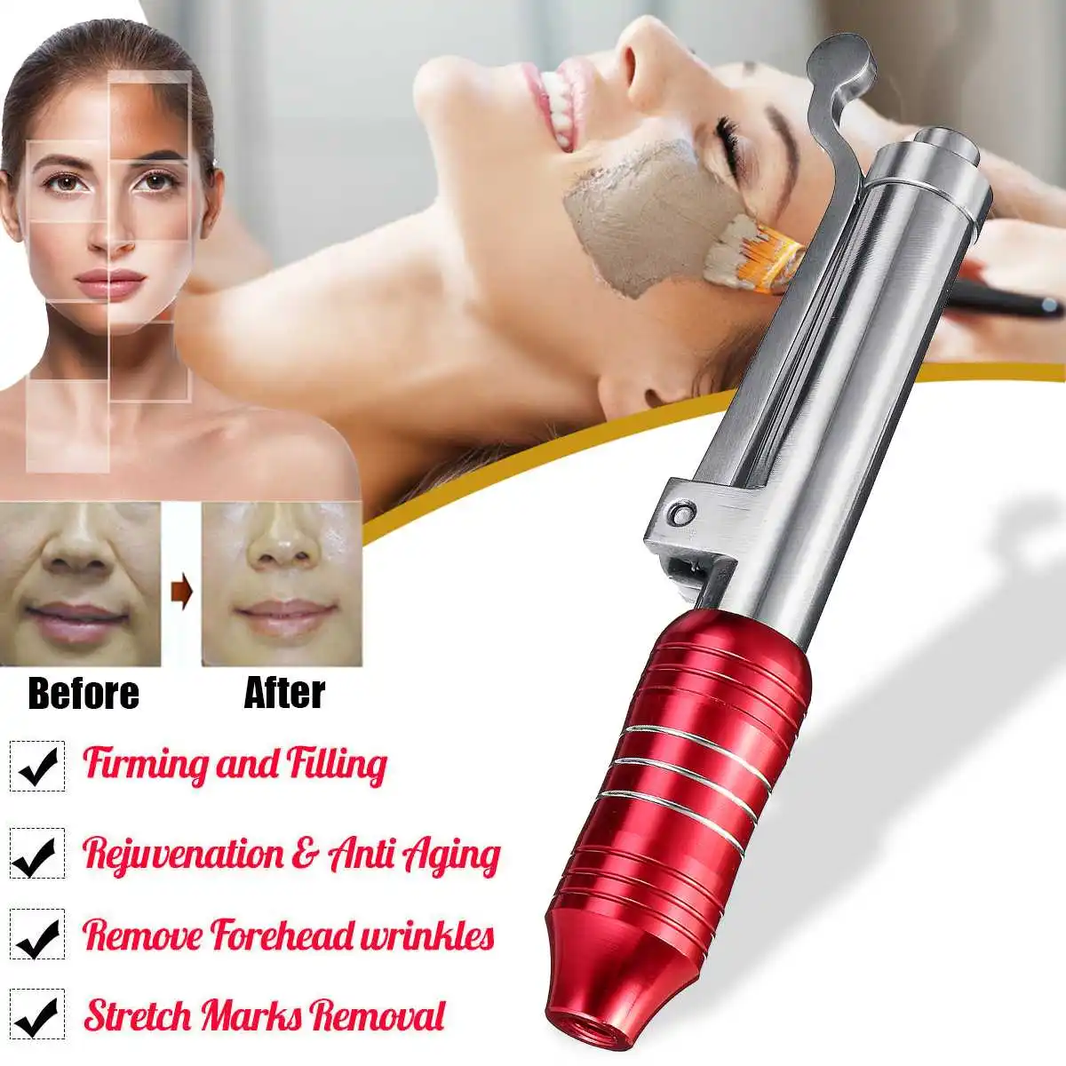 

High Pressure Hyaluronic Acid Pen For Anti Wrinkle Lifting Filling Lip Hyaluron Guns Atomizer Hyaluronique Pen Injection Machine