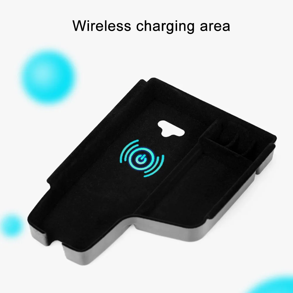 

Armrest Storage Black Quick Center Console ABS Container Mobile Phone Wireless Organizer Portable Car Charger For BMW 3 Series