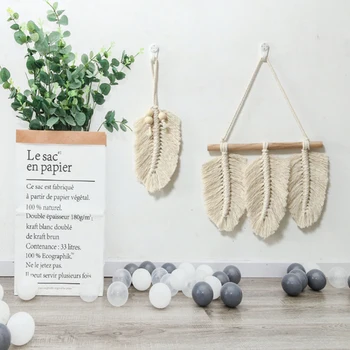 

Macrame Nordic Tapestry Bohemian Style Wall Hanging Mural Craft Hand Woven Home Decoration Wall Hanging Tapestry Pendant