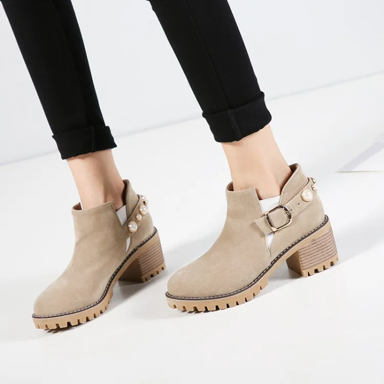 

Big Size 9 10 11 12 13 boots women shoes ankle boots for women ladies boots shoes woman winter Round head elastic