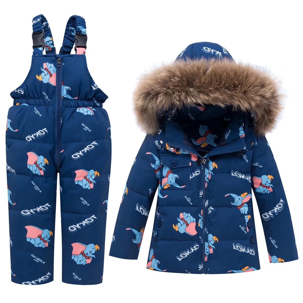 

-30 Winter toddler Snowsuit Baby Boy Jacket Outdoor girls jacket Climbing Elephant Kids Jumpsuit children's clothing sets