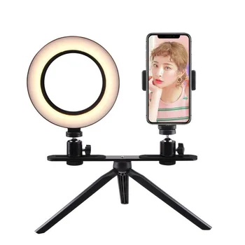 

6/8 inch Selfie Ring Light with Tripod Mobile Phone Holder LED Lamp for Youtube Makeup Live Stream Photograph Video Fill Light