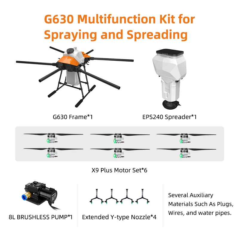EFT G630 Hexacopter 30L 30kg Agriculture Machine UAV Frame Pesticide Spraying Seed Spreader Drone | Игрушки и хобби