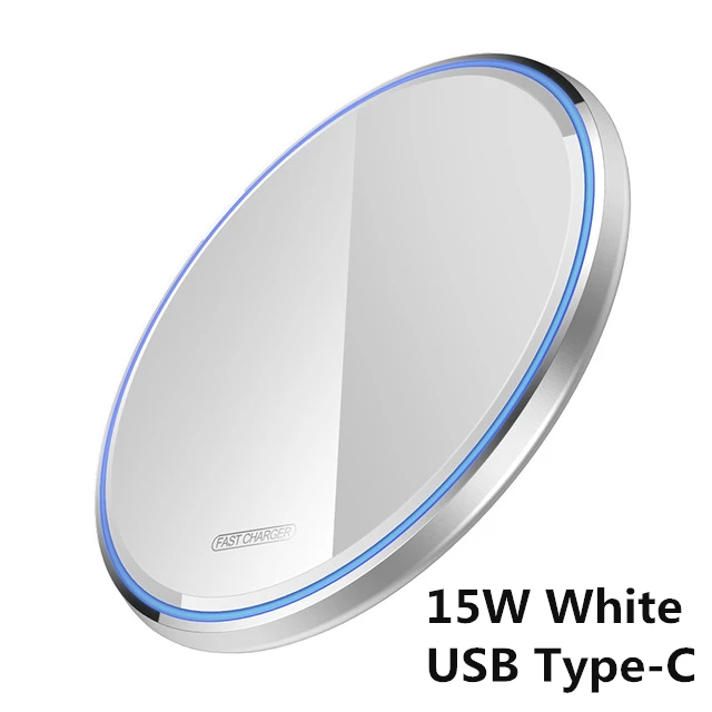 White 15W DCAE Беспроводное зарядное устройство Qi Быстрая зарядка usb type C 15 Вт для samsung S10 S9 Note 10 9 10 Вт для iPhone 11 XS XR X 8 - Цвет: White 15W