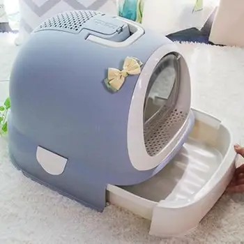 

Fully Enclosed Cat Litter Basin Deodorizing Cat Excrement Basin Cat Toilet Litter Anti-splash Large Litter Basin Cat