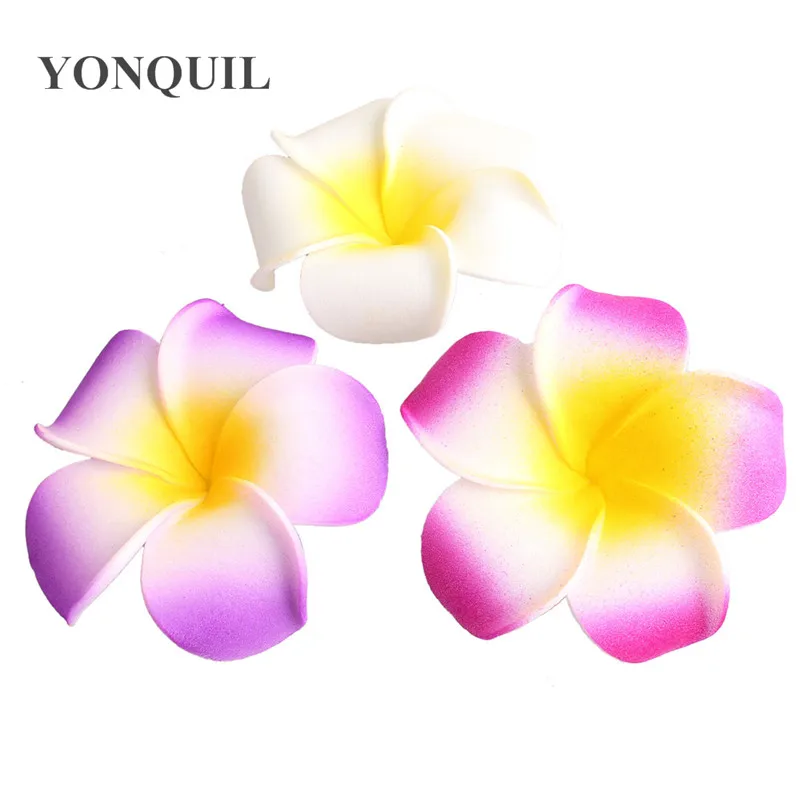 

8Cm Foam Hawaiian Plumeria Flower Frangipani Floral Bridal Hairclip Wedding Hairpins Fascinator Headwear Gril Handmade Material