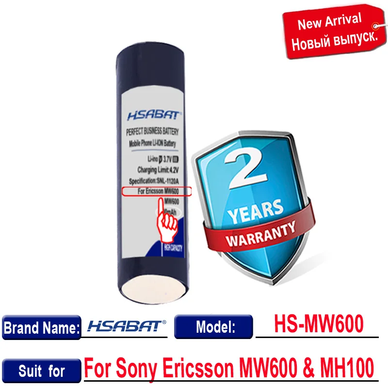 HSABAT 0 Cycle 300mAh GP0836L17 HS-MW600 Battery for Sony Ericsson MW600 &amp MH100 Wireless Bluetooth headset Accumulator | Электроника