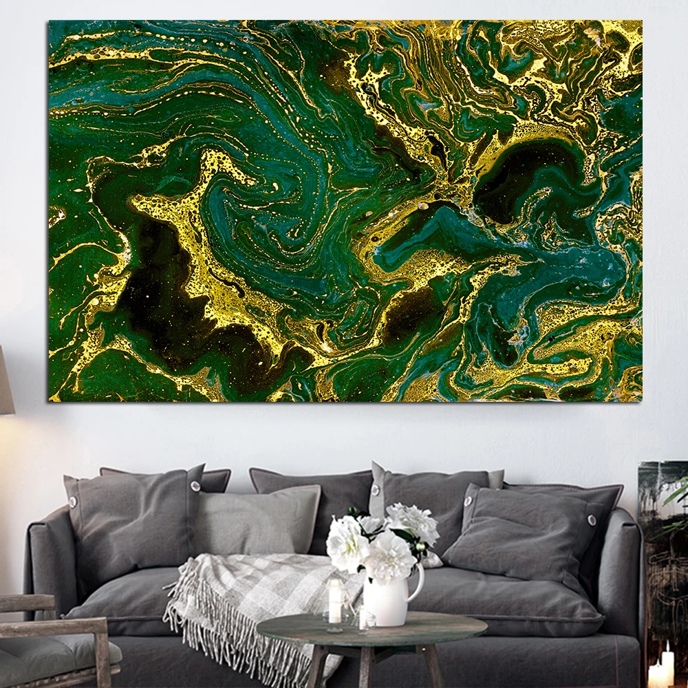 Abstract Gold and green