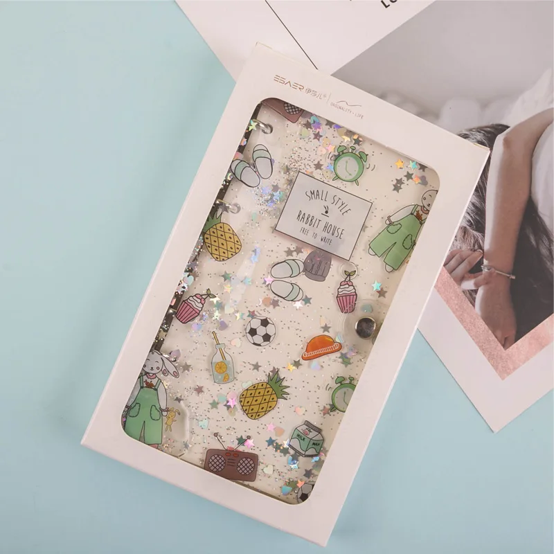 c Блокнот с блестками Bullet Journal Binder Agenda DIY милый блокнот план заметки Офис школа студент канцтовары для девочек - Цвет: c