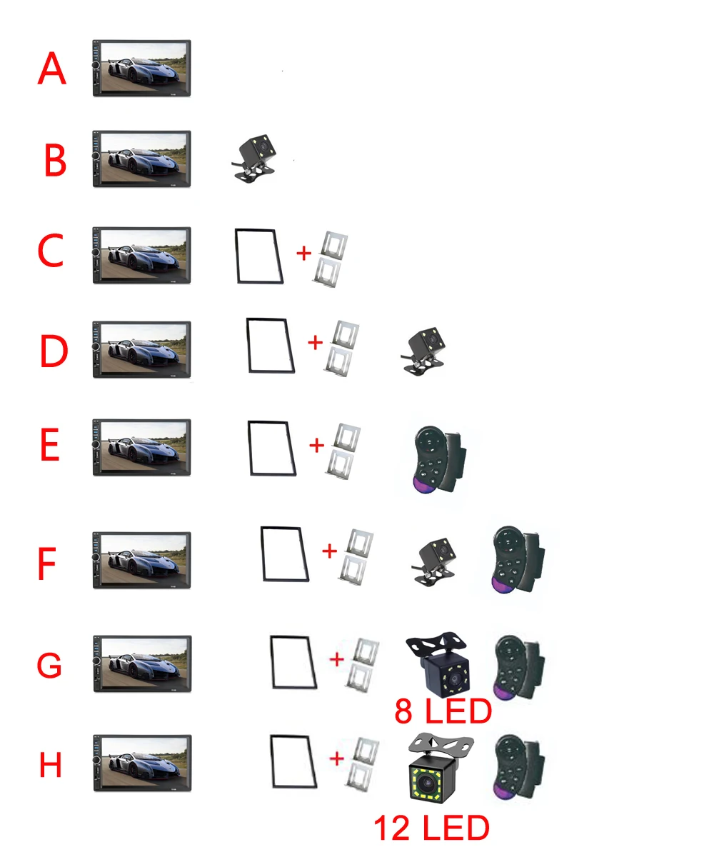Автомобильный Семья автомобильный радиоприемник 2 Din общий 7 ''дюйма ЖК-дисплей плеер с сенсорным экраном автомобильного аудиодиктор(Поддержка заднего вида Камера+ Рулевое колесо