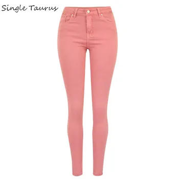 

Streetwear Pink Jeans Women Fashionnova Macaron Color Womens Clothing High Waist Push Up Sexy Womens Denim Pants Plus Size