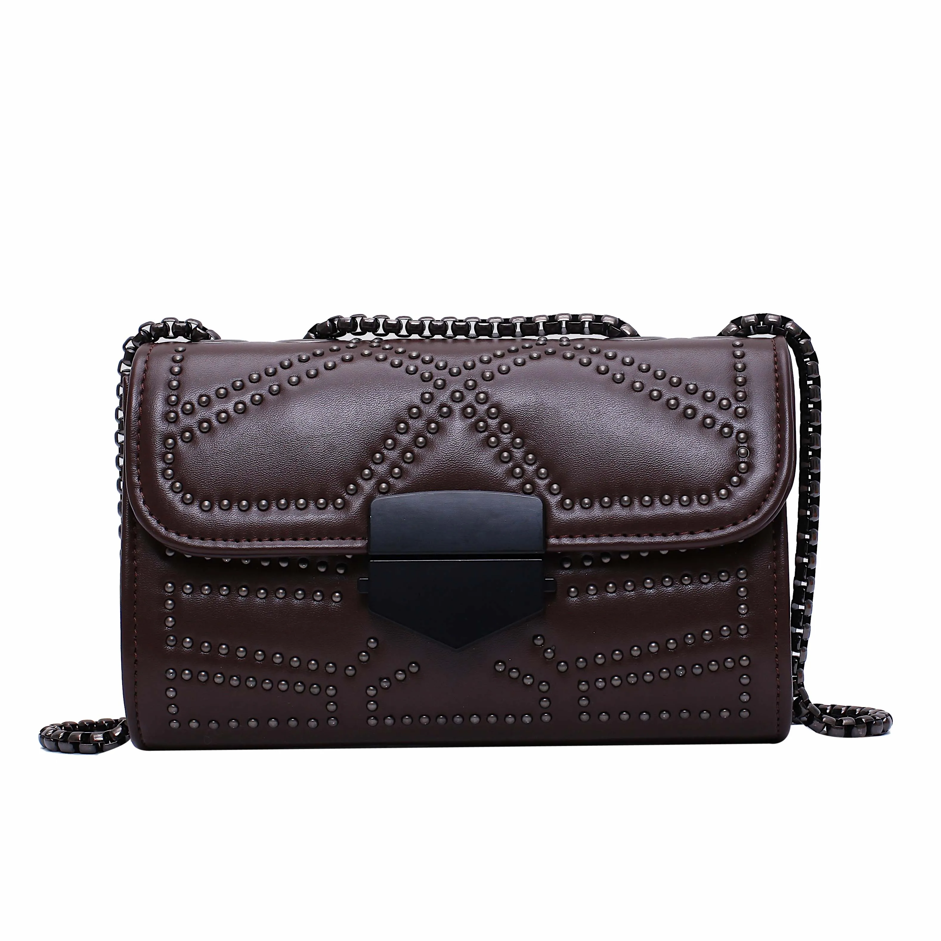 

Luxury Flap PU Leather Crossbody Bags for Women 2019 Rivets Shoulder Messenger Bag Female Travel Handbags Mini Cross Body Bag