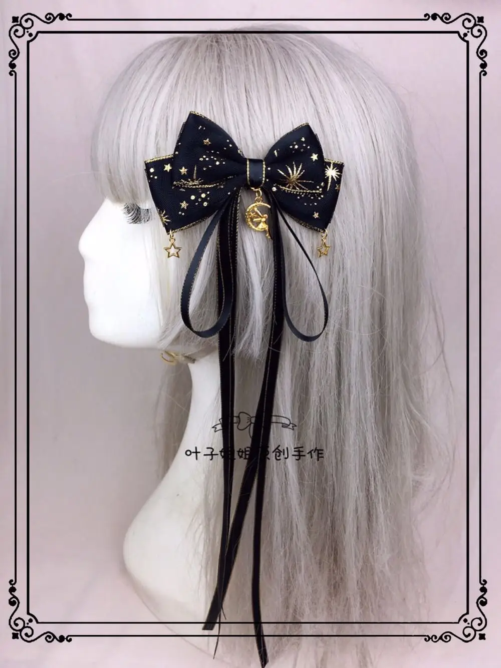 

Lolita Accessories Small Things Bow Bronze Star Yarn Piao Lan Barrettes Brooch Headdress