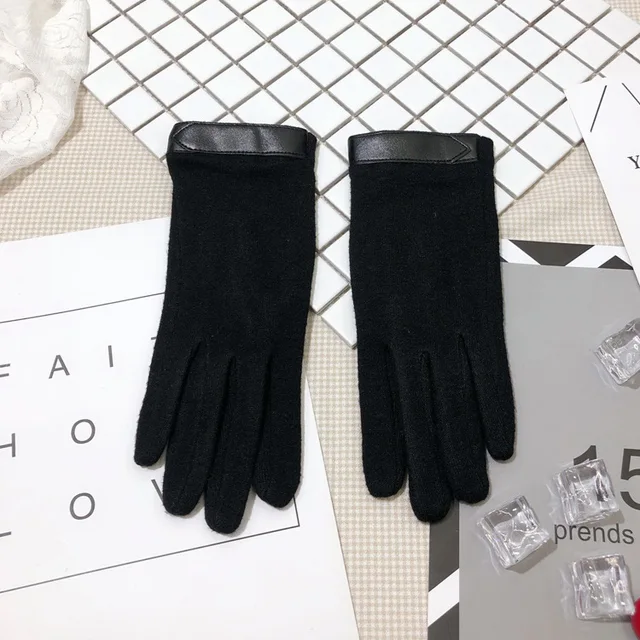 New Ladies Winter Warm Gloves, Cashmere Wool Gloves, Five-Finger Split-Finger Touch Screen Gloves A272-8