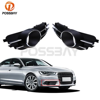 

POSSBAY Car Auto Grille Vent Left&Right Side Front Bumper Lower Grilles Grill for Audi A6 C7 Sedan/Avant 2011-2015 pre-facelift