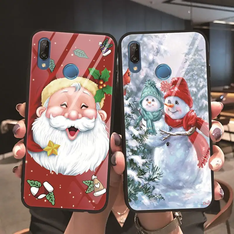 Рождественский снеговик для Huawei P Smart P30 P20 Lite Pro P9 P10 Plus Роскошный чехол из