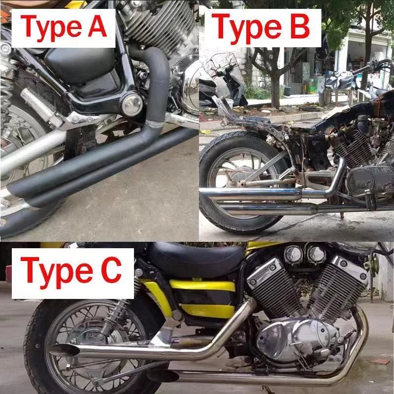 Выхлопная труба для мотоцикла Yamaha Virago XV 750 XV1100 выхлопная в шахматном порядке со