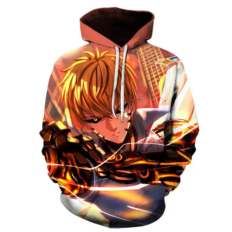 

Punch Superman anime handsome male / female casual hoodie 3D printing Saitama teacher Jenos, tornado hooded sweatshirt hot