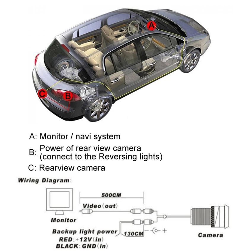Car Parking Camera Rear View Camera CCD HD Night Vision Waterproof high quality