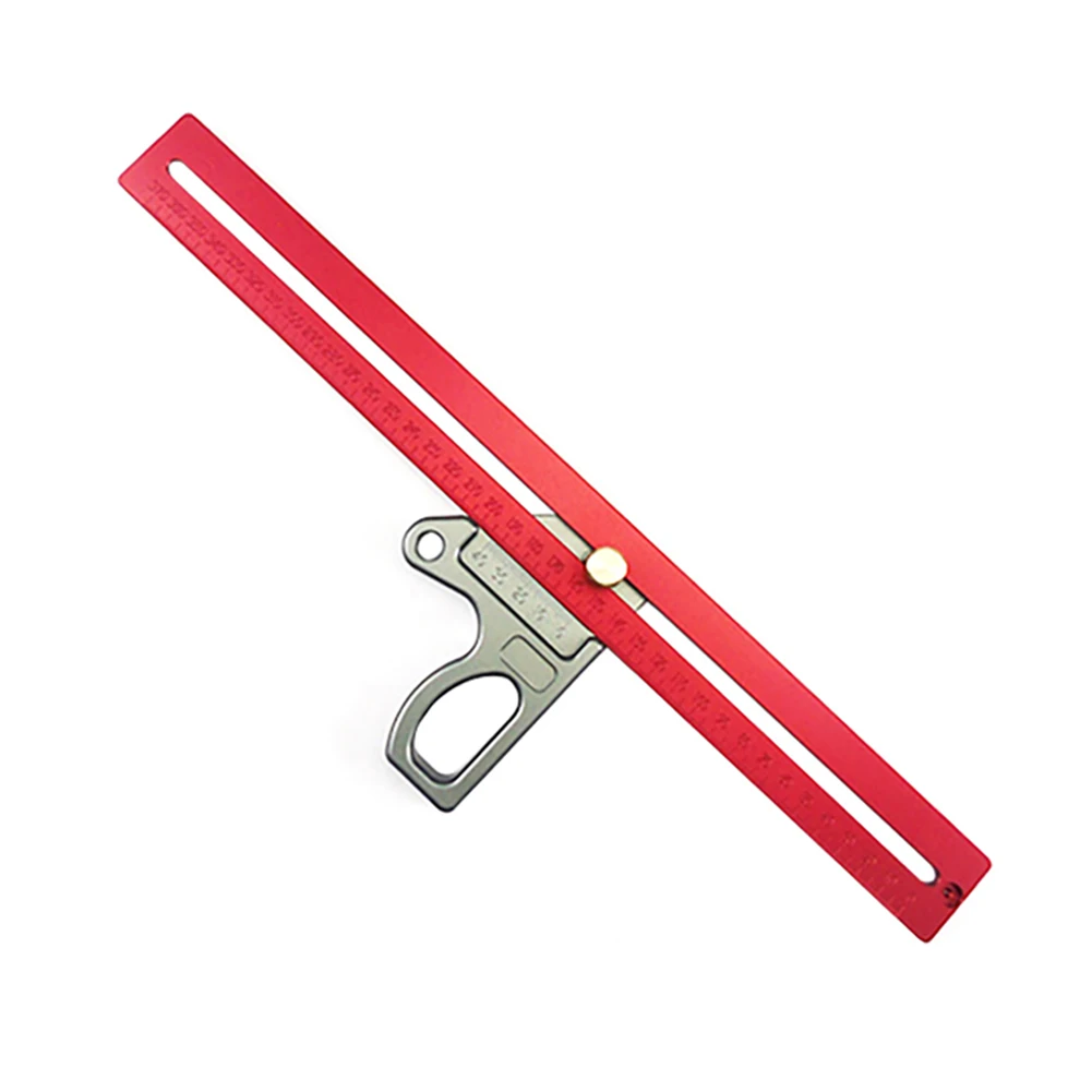 

400mm Woodworking Angle Ruler 45/90 Degree Ruler Scribe Gauge Painted Line Positioning Ruler Measuring Tool for Woodworking