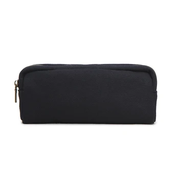 

High-value simple canvas men and women pencil bag Japanese net red retro style literary stationery box ins tide