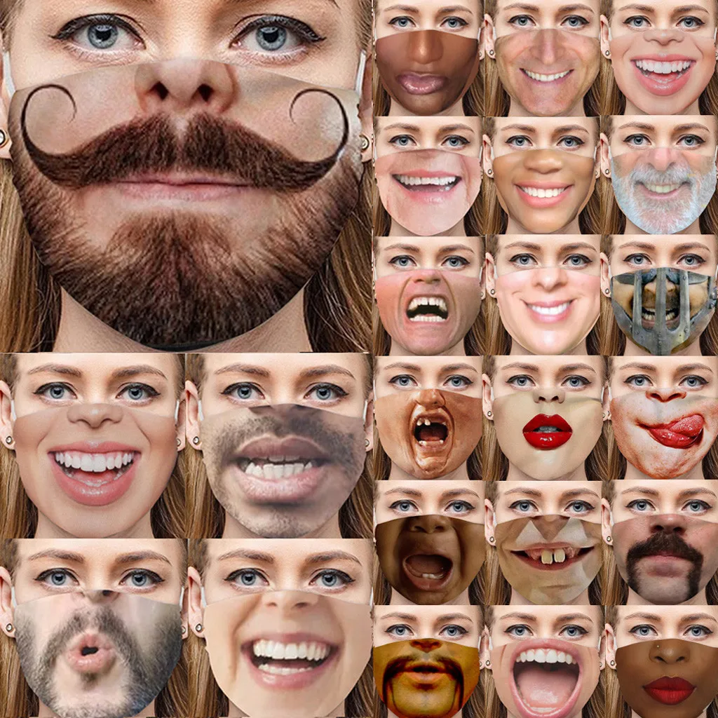 Halloween Cosplay Mask Masks Adult Funny Uncle Beard Dustproof Sand Exhaust Sunscreen Poket Face Maks Mascarillas |