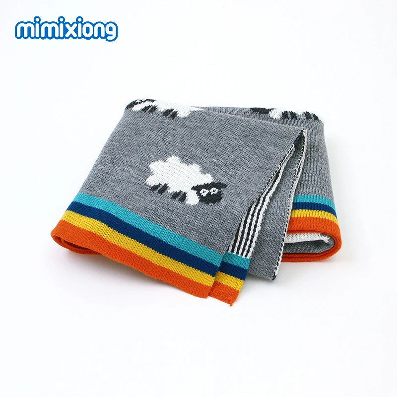 Baby Blankets Knitted Super Soft Cartoon Newborn Bebes Swaddle Wrap Sleepsack for Stroller Bedding Blankets 100*75cm Kids Quilts
