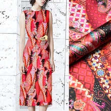 118 см шириной 19 мм специальный принт 93% шелк и 7% спандекс стрейч шелк атласная ткань для летнего платья куртка D1083