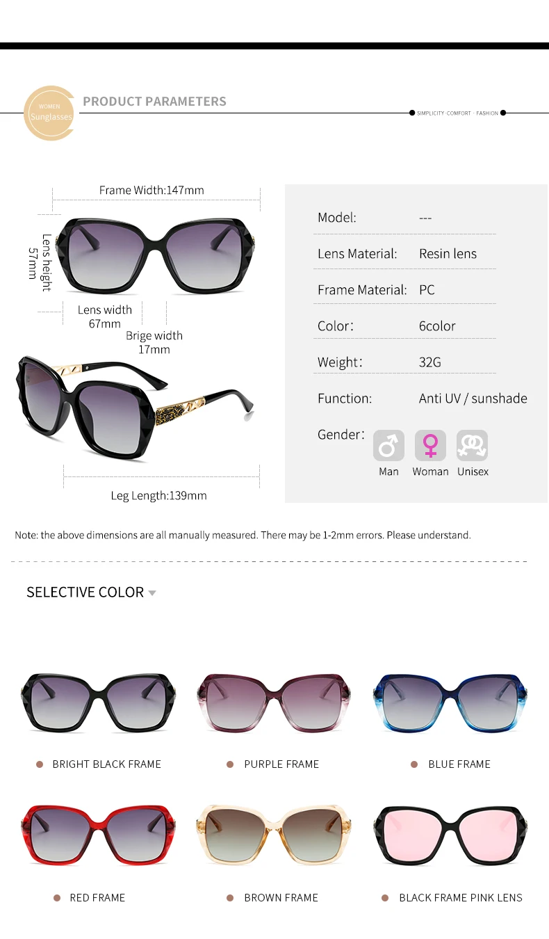 Большие солнцезащитные очки Для женщин Элитный бренд элегантные поляризованные очки женские блестящие шлепанцы без задника