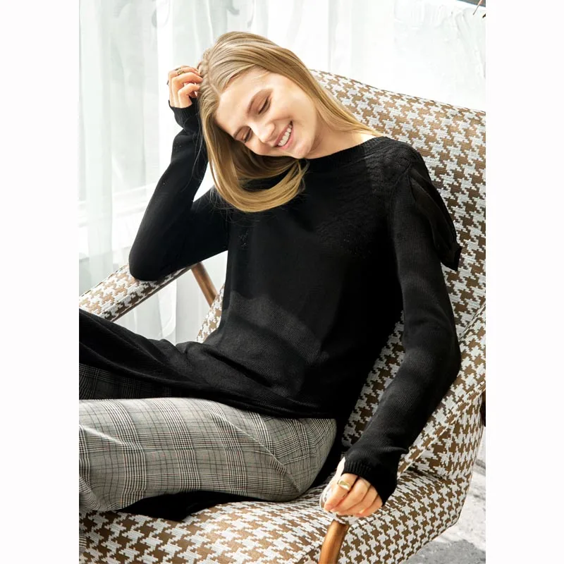 Amii Minimalist Women Long Sweater Autumn Winter