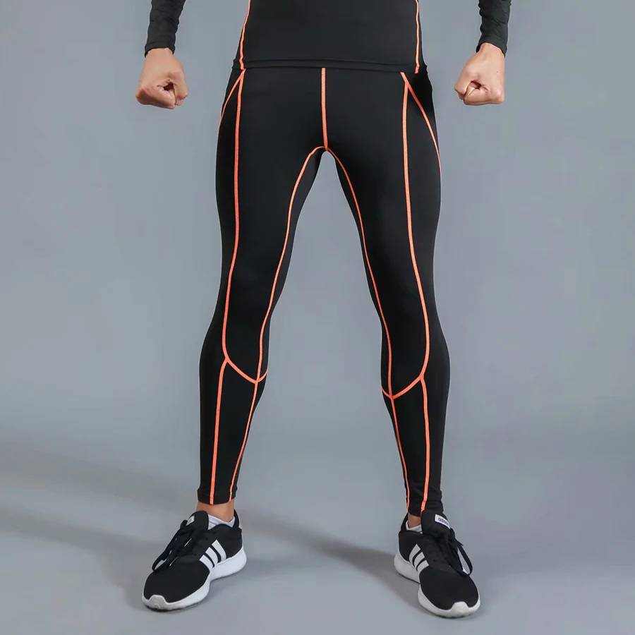 Orange edge Абсолютно мужской спортивный костюм для тренировок с 3D принтами, плотный компрессионный спортивный костюм для мужчин Рашгард MMA Топ Фитнес Бодибилдинг Спорт Набор - Цвет: Orange edge