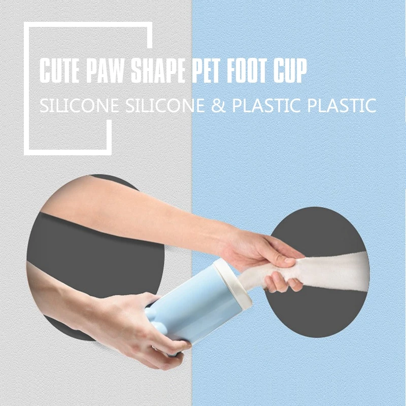 

Pet Foot Washer Cup Dog Soft Gentle Paw Cleaner puppy Foot Wash Tools-Blue