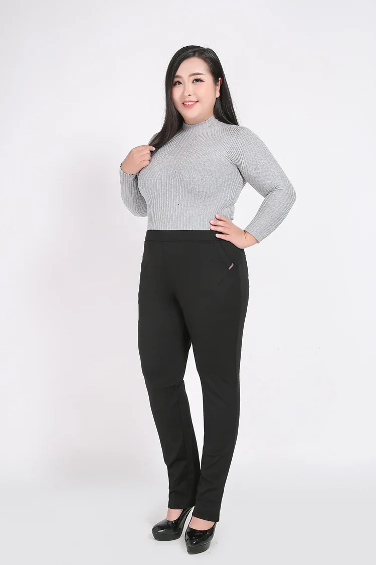 2018 плюс размер 5xl, 6XL, 8XL, 9XL эластичные женские брюки-карандаш черные обтягивающие фитнес штаны большого размера офисные женские брюки