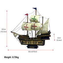  LUCKK Hot Sale 33CM  Ship Model 3D Wooden Assembly Sailboat Model Kids Toys Gift 33*6*32cm Miniature Sailboat Home Decor Craft 