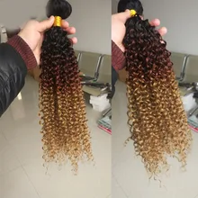 Горячие женщины Омбре вьющиеся волосы пряди СИНТЕТИЧЕСКОЕ Наращивание волос шиньон CUN 668