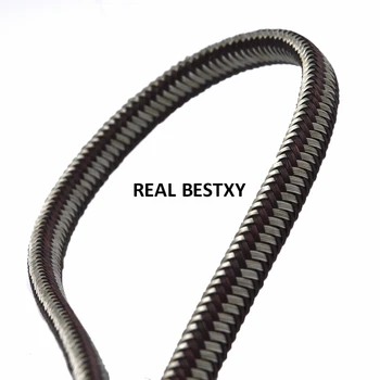 

5m/lot approx: 9*6mm brown and steel color braided stainless steel cords for jewelry bracelets making steel strands wholesale