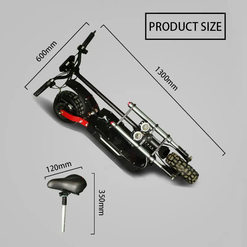 JS 3200W 60V Electric Scooter with Seat 11inch Off Road Tire Adult Elektrikli Scooter Dual Motor Hi