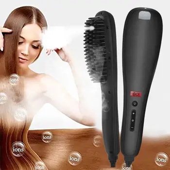 

31 Speed Adjustment LED Display Hair Straightener Spray Straight Hair Comb Fashion Beard Straightener Anti-Scald Design
