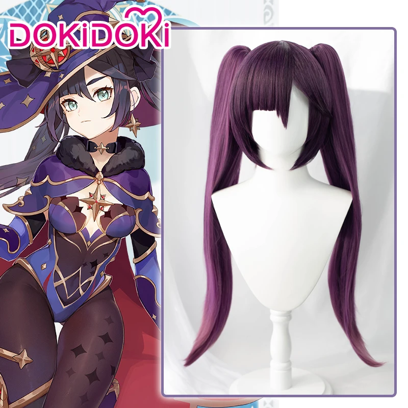 DokiDoki игра Genshin воздействия Косплэй Хэллоуин Мона парик волос| |