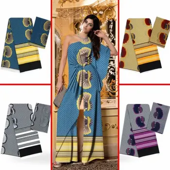 

Factory direct sell nigerian ankara fabrics satin silk fabric african wax pattern design big circle design silk fabric for dress
