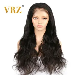 VRZ бесклеевой полный шнурок человеческих волос парики свободные тела волна предварительно выщипанные волосы с детскими волосами