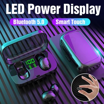 

Touch Control Bluetooth 5.0 Tws Wireless Earphone Stereo Hifi Sound Waterproof Headset Wireless Earbuds Call Voice Assistant