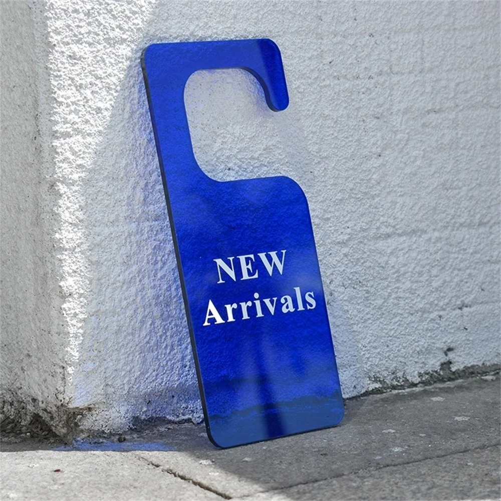 

Blue New Arrivals Letters Shelf Mounting Sign Holder Hook