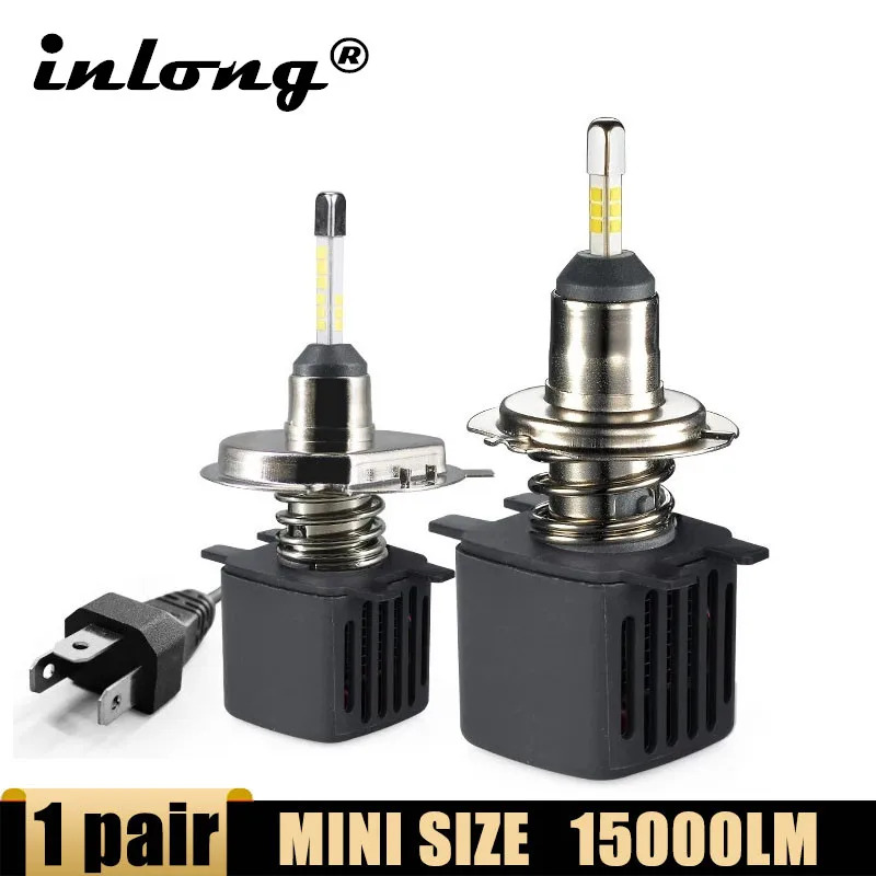 Inlong 2Pcs with SAMSUNG Chip H4 Led H7 4 Sides 9005 HB3 LED H11 H8 H1 Bulbs Car Lights 15000LM 6500k Fog Lights D1S D2S D4S LED