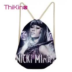 Thikin Nicki Minaj, повседневный мешок на завязках, сумка для девочек, дорожный рюкзак для малышей, мягкая женская пляжная сумка со шнурком