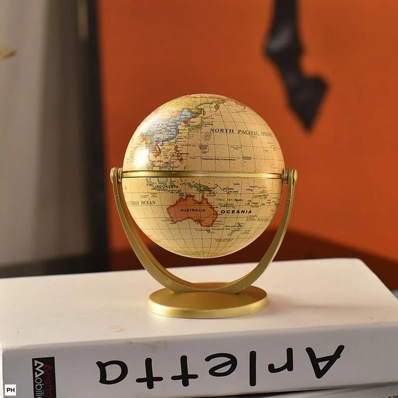 Modern home crafts small teaching art globe English version plastic craft teaching desktop ornaments