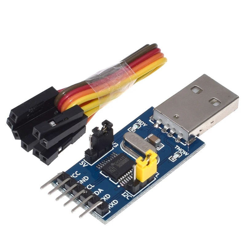 CH341T V3 2 IN 1 Module 3.3V 5V USB to I2C IIC UART TTL Single-Chip Serial Port Downloader | Электронные компоненты и