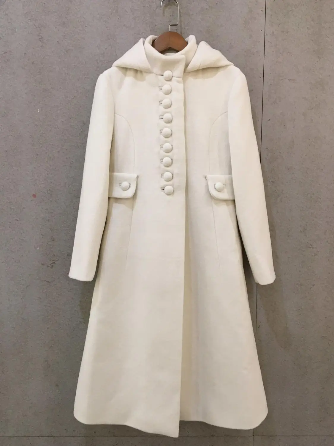 Высококачественная Женская Роскошная шерстяная куртка с капюшоном, верхняя одежда, женское теплое тонкое пальто, 2 цвета, rmsx 12,2