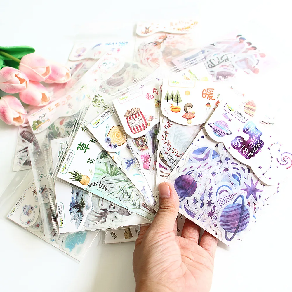 

40pcs/pack Cute Unicorn Paper Sticker Plant Ocean Animal Sticker for Children DIY Diary Album Deco Sticker Scrapbooking Calendar